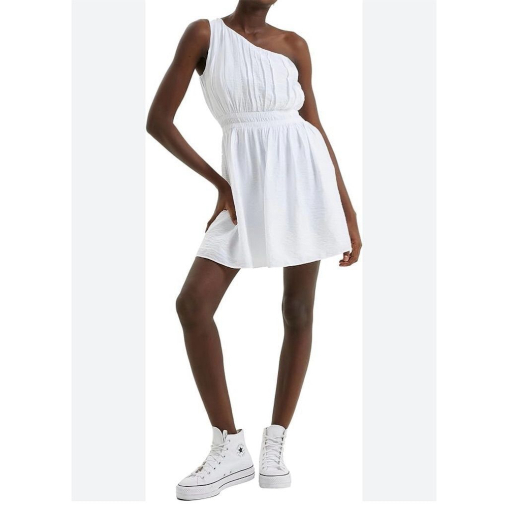 French Connection White One Shoulder Summer Dress Size 0 - Picture 1 of 11